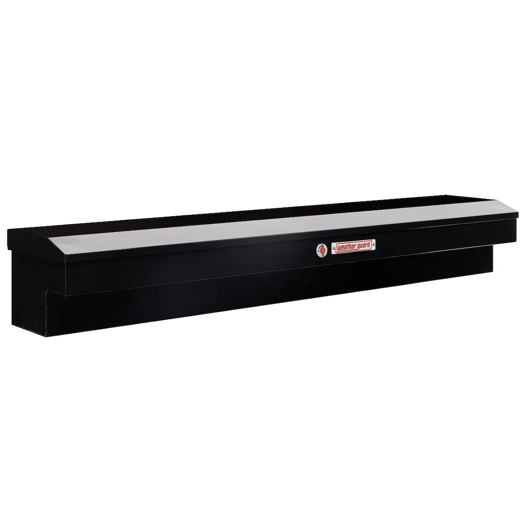 165-5-04 – WEATHERGUARD Tool Box, Side Mount Single Lid Powder Coated Gloss Black Steel 87 Inch Length x 17 Inch Widt...